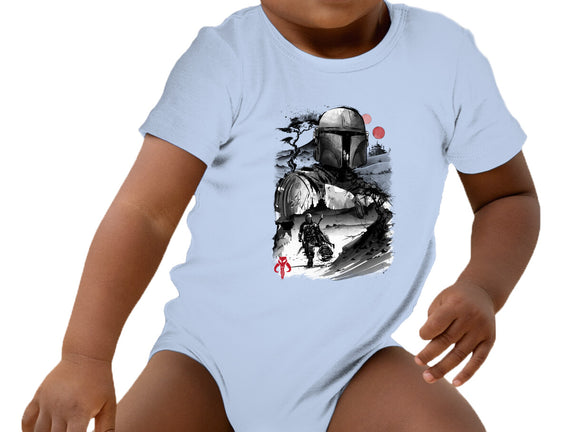 Bounty Hunter In The Desert Sumi-e