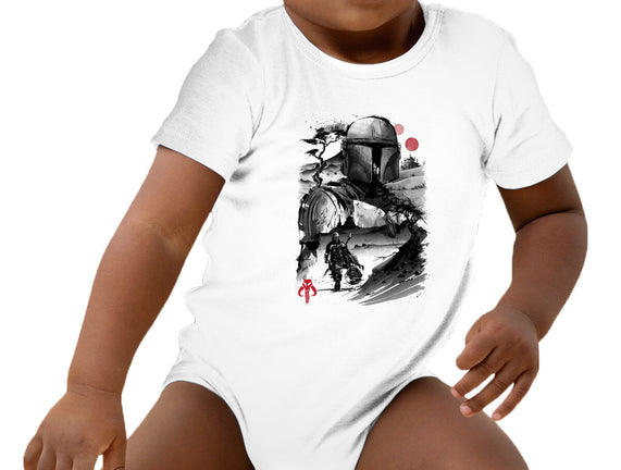 Bounty Hunter In The Desert Sumi-e