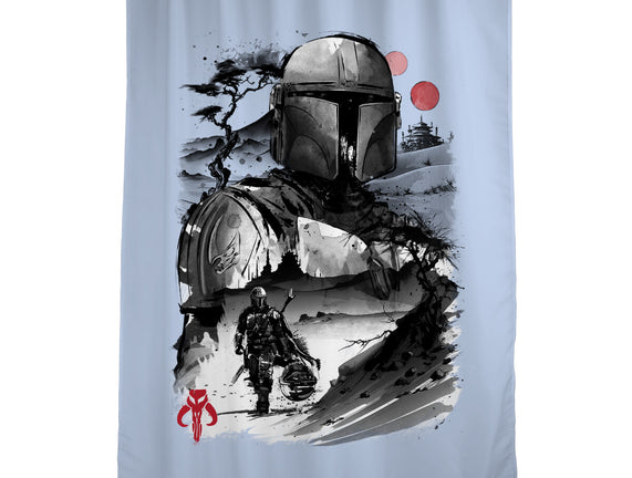 Bounty Hunter In The Desert Sumi-e