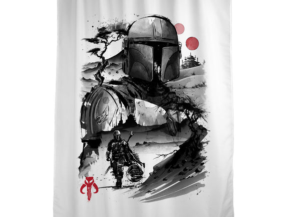 Bounty Hunter In The Desert Sumi-e