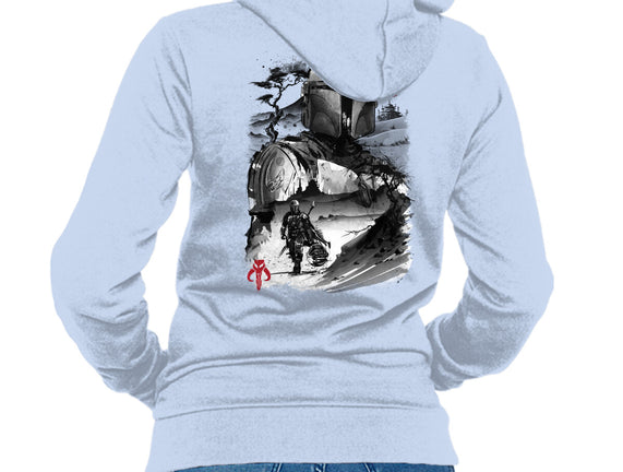 Bounty Hunter In The Desert Sumi-e
