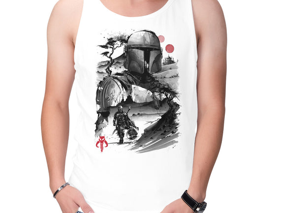 Bounty Hunter In The Desert Sumi-e