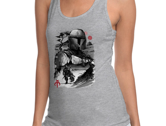 Bounty Hunter In The Desert Sumi-e