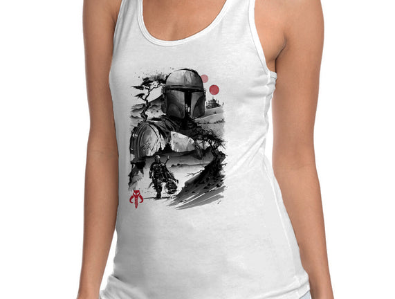 Bounty Hunter In The Desert Sumi-e