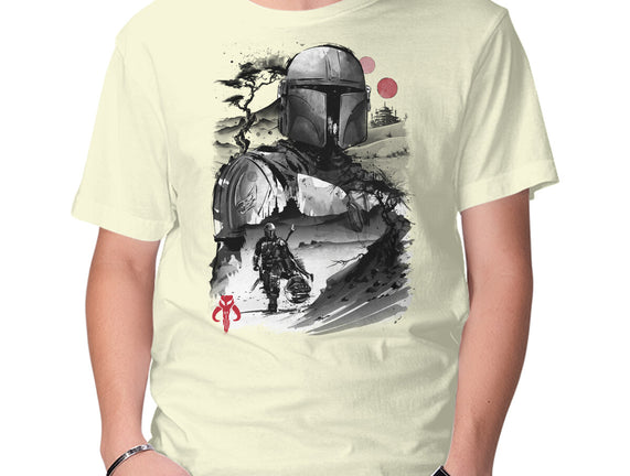 Bounty Hunter In The Desert Sumi-e