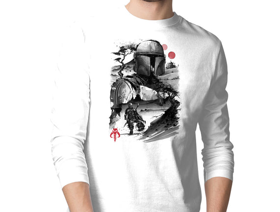 Bounty Hunter In The Desert Sumi-e