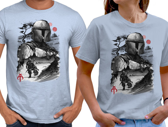 Bounty Hunter In The Desert Sumi-e