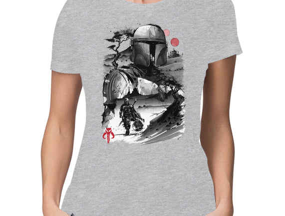 Bounty Hunter In The Desert Sumi-e