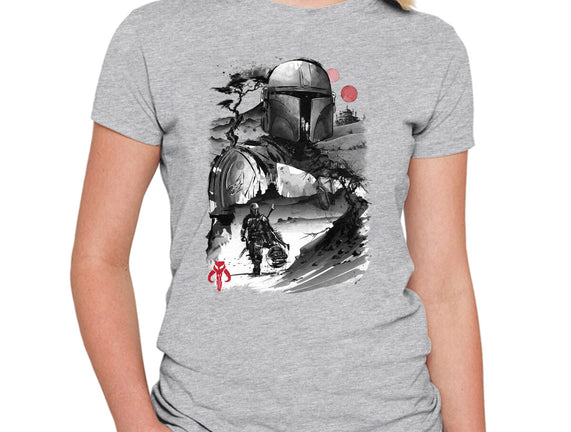 Bounty Hunter In The Desert Sumi-e
