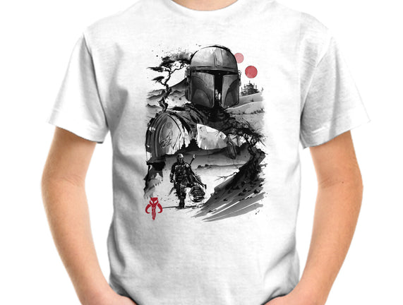 Bounty Hunter In The Desert Sumi-e