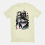 Bounty Hunter In The Desert Sumi-e-mens basic tee-DrMonekers