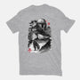 Bounty Hunter In The Desert Sumi-e-mens basic tee-DrMonekers