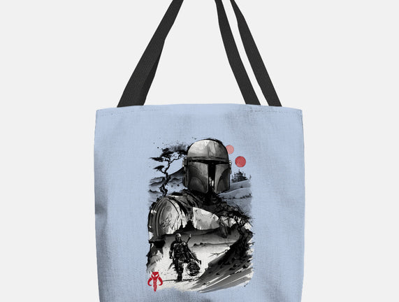 Bounty Hunter In The Desert Sumi-e