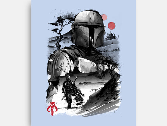 Bounty Hunter In The Desert Sumi-e