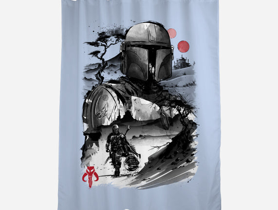 Bounty Hunter In The Desert Sumi-e