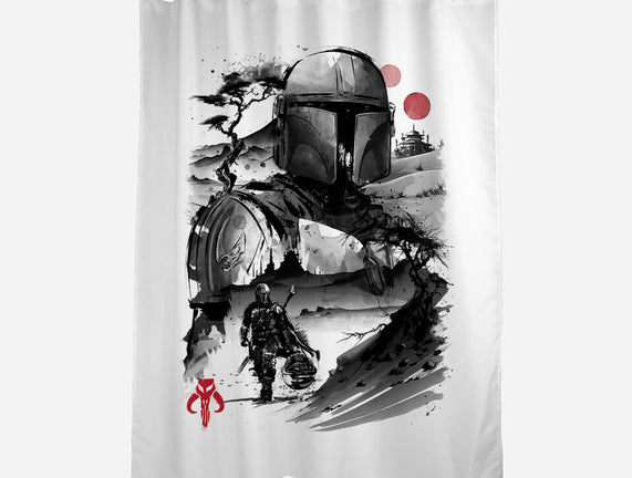 Bounty Hunter In The Desert Sumi-e