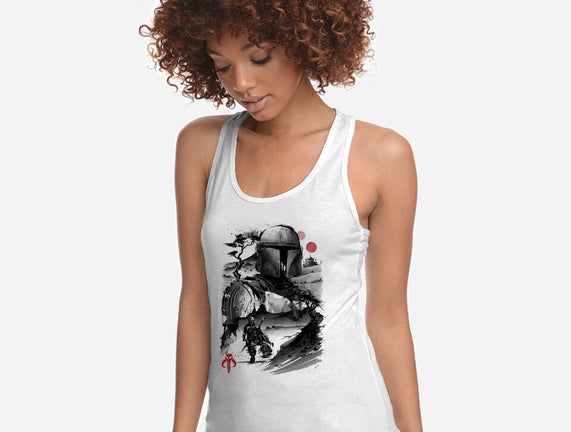 Bounty Hunter In The Desert Sumi-e