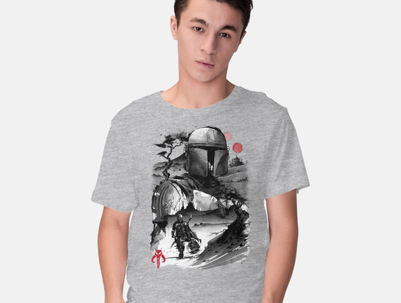 Bounty Hunter In The Desert Sumi-e