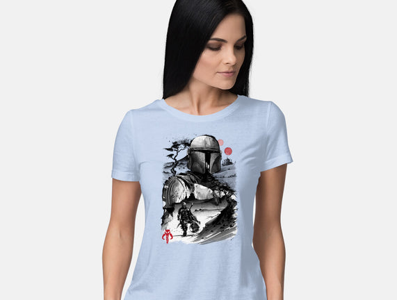Bounty Hunter In The Desert Sumi-e