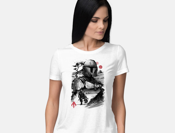 Bounty Hunter In The Desert Sumi-e