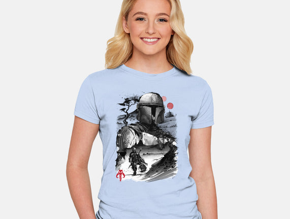 Bounty Hunter In The Desert Sumi-e