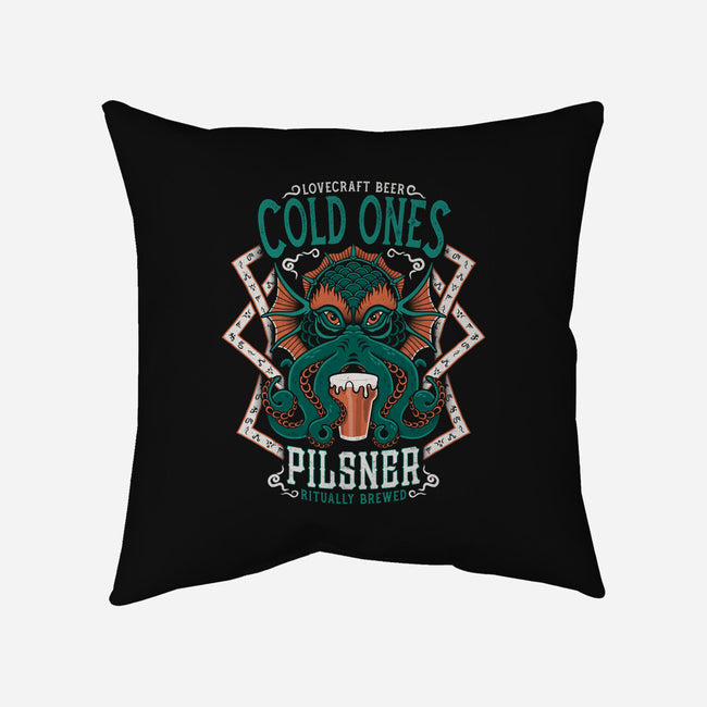 Cold Ones LoveCraft Beer-none removable cover throw pillow-Nemons