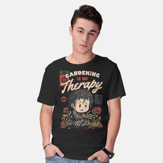 Gardening Is My Therapy-mens basic tee-eduely