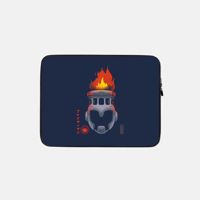 Fire-Man-none zippered laptop sleeve-RamenBoy