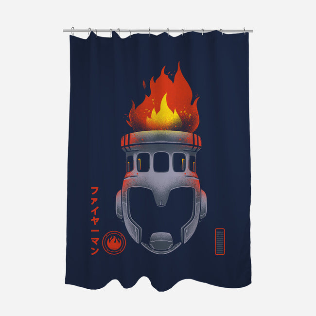 Fire-Man-none polyester shower curtain-RamenBoy