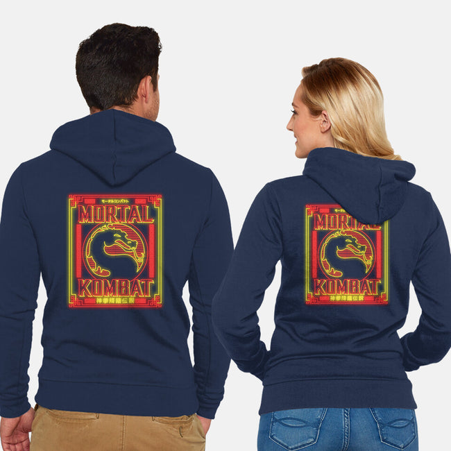 Battle Of Earthrealm Neon-unisex zip-up sweatshirt-Diegobadutees