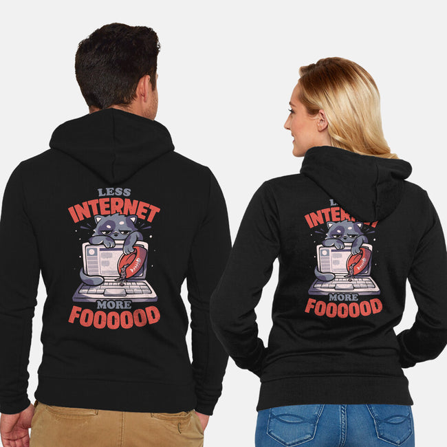 Less Internet More Food-unisex zip-up sweatshirt-eduely