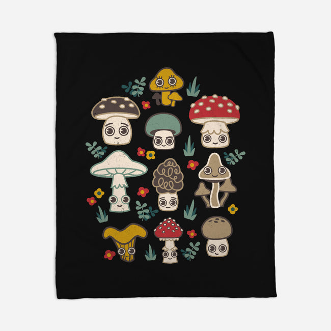 Kawaii Fungi Pattern-none fleece blanket-Weird & Punderful
