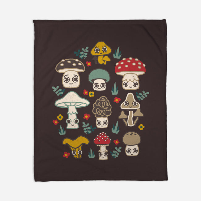 Kawaii Fungi Pattern-none fleece blanket-Weird & Punderful