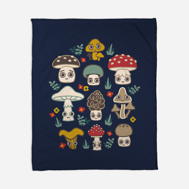 Kawaii Fungi Pattern-none fleece blanket-Weird & Punderful