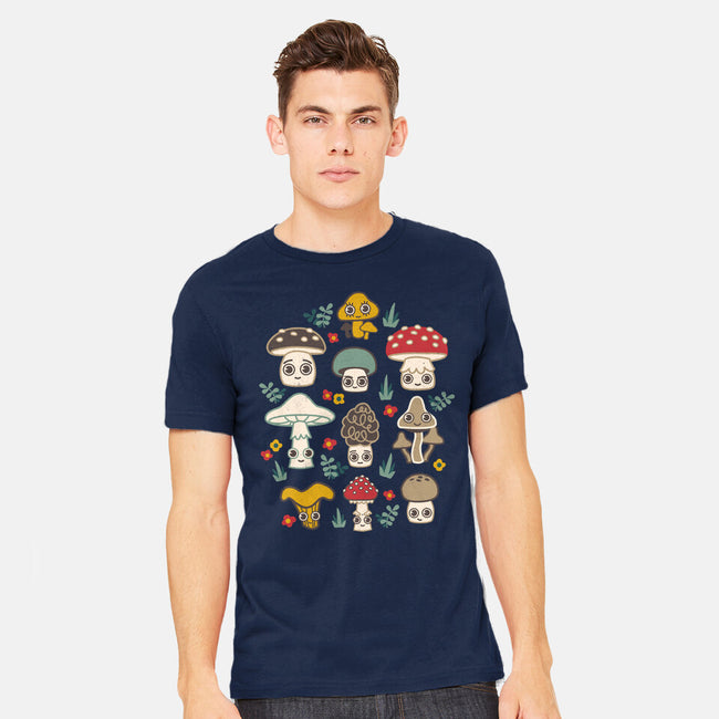 Kawaii Fungi Pattern-mens heavyweight tee-Weird & Punderful