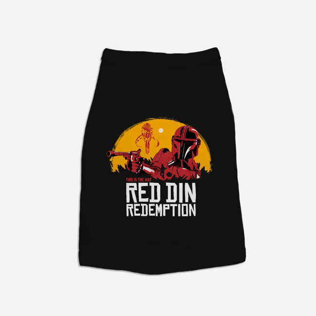 Red Din Redemption-cat basic pet tank-rocketman_art