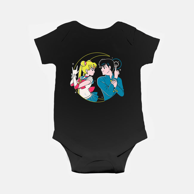 Retro Anime Battle-baby basic onesie-Eoli Studio