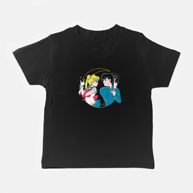 Retro Anime Battle-baby basic tee-Eoli Studio