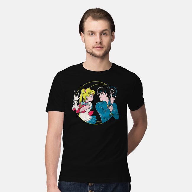Retro Anime Battle-mens premium tee-Eoli Studio