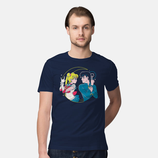 Retro Anime Battle-mens premium tee-Eoli Studio