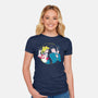 Retro Anime Battle-womens fitted tee-Eoli Studio