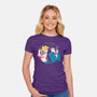 Retro Anime Battle-womens fitted tee-Eoli Studio