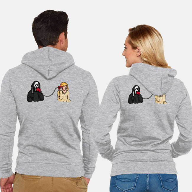 Scary Call-unisex zip-up sweatshirt-Raffiti
