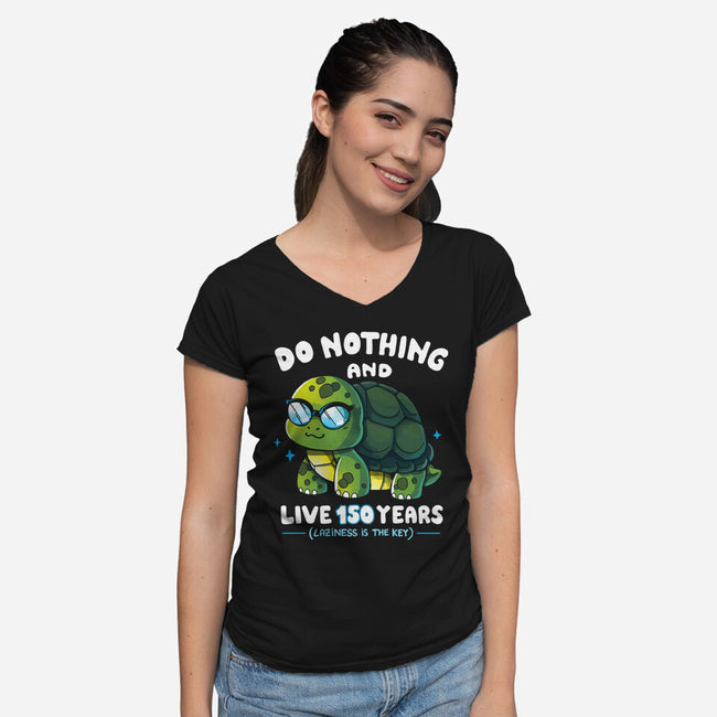 Laziness Is The Key-womens v-neck tee-Vallina84