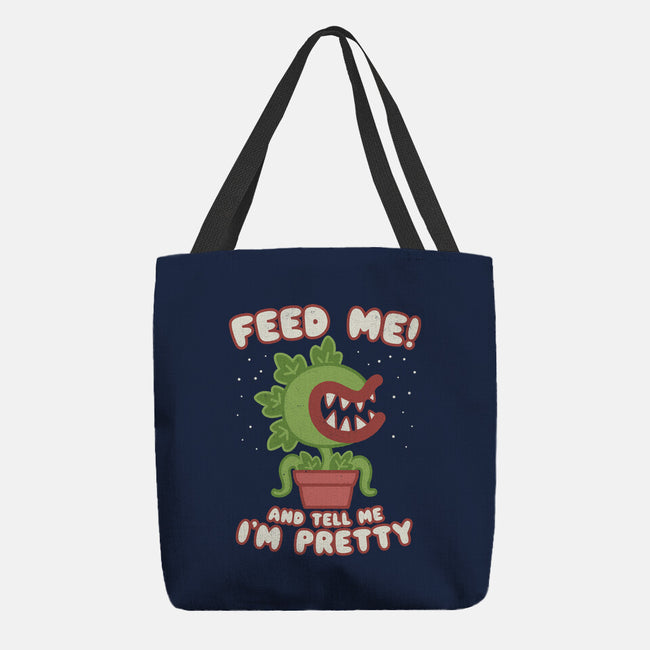 Feed Me! And Tell Me I'm Pretty-none basic tote bag-Weird & Punderful
