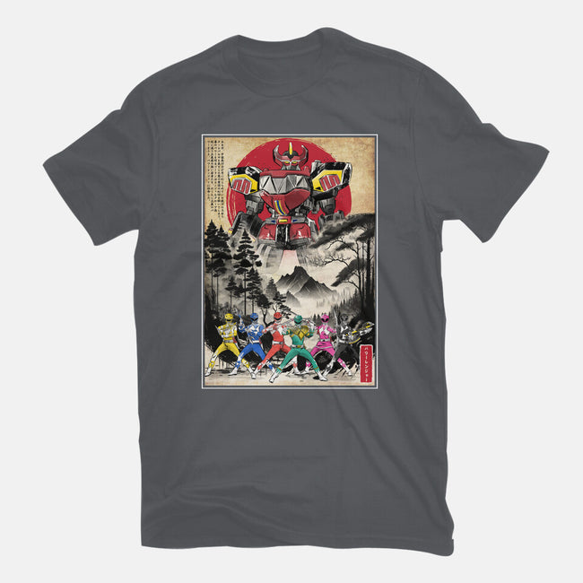 Rangers In Japan Woodblock-mens basic tee-DrMonekers