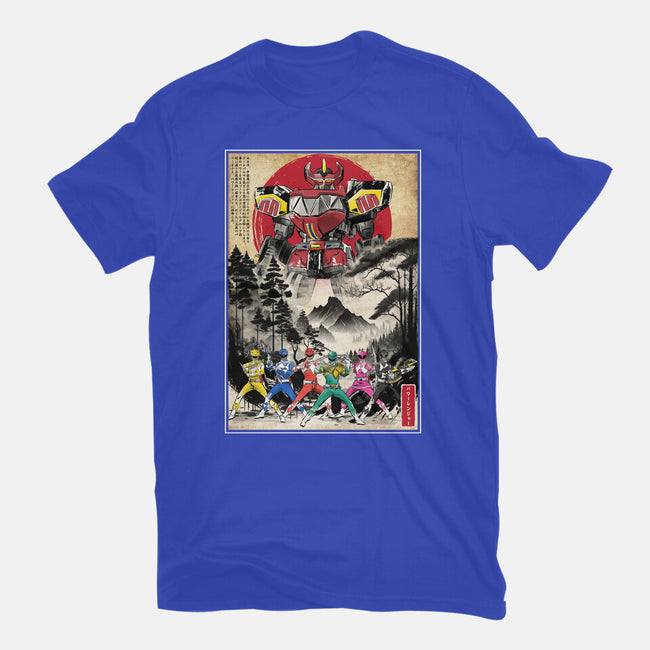 Rangers In Japan Woodblock-mens basic tee-DrMonekers