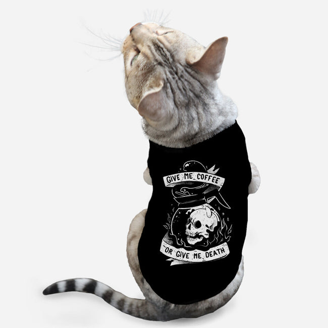 Give Me Coffee Or Give Me Death-cat basic pet tank-eduely