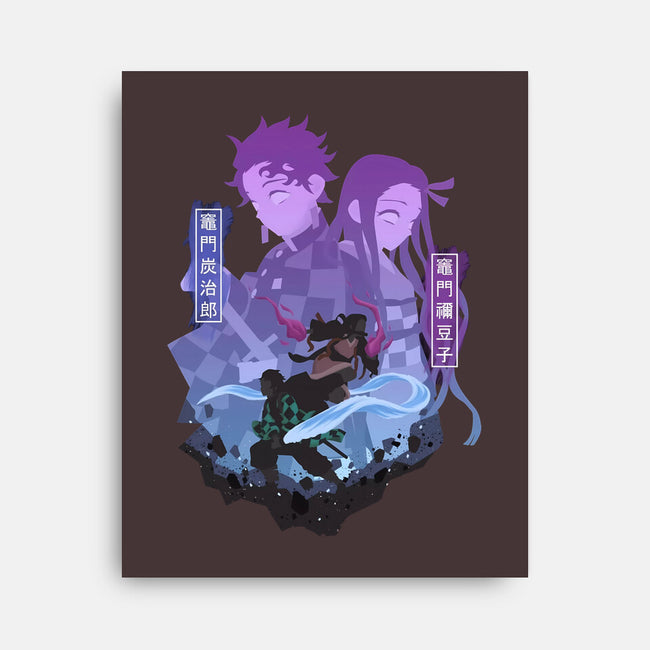Tanjiro X Nezuko-none stretched canvas-SipakatauDesign