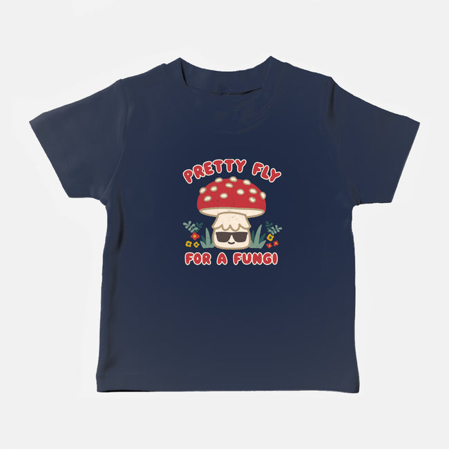 Pretty Fly For A Fungi-baby basic tee-Weird & Punderful
